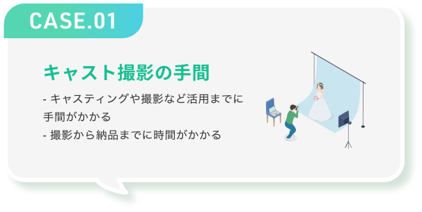 キャスト撮影の手間